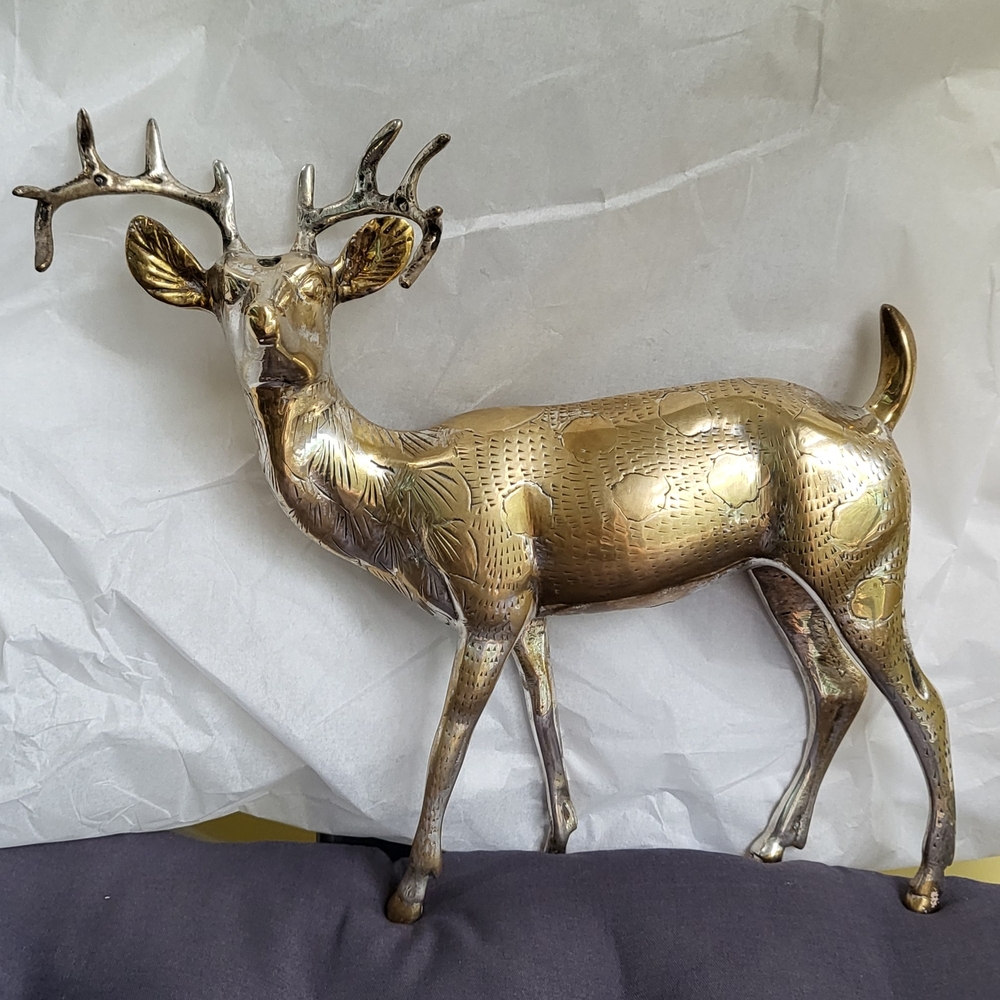 Elegant Brass Deer Figurine